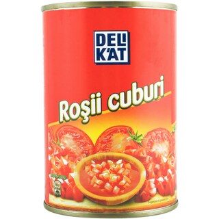 Delikat | Rosii cuburi in suc de rosii 400g