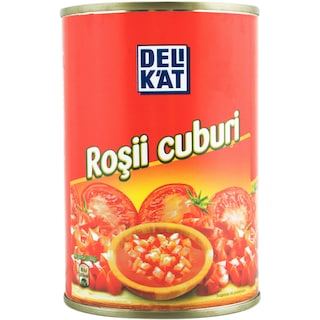 Delikat | Rosii cuburi in suc de rosii 400g