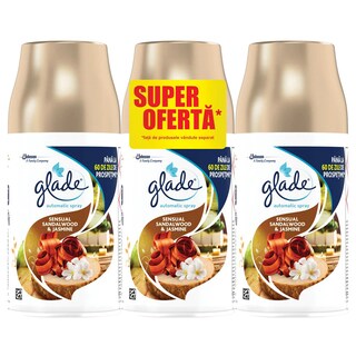 Glade | Automatic spray | Rezerva odorizant de camera Sensual Sandalwood si Jasmine 2+1x269ml