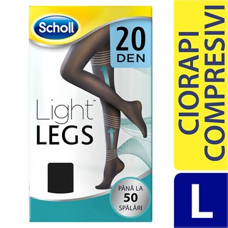 Scholl | Ciorapi compresivi de dama 20DEN, negri, marimea L