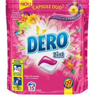 Dero | Detergent capsule pentru rufe, Bujor de munte 15x24ml