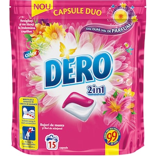 Dero | Detergent capsule pentru rufe, Bujor de munte 15x24ml