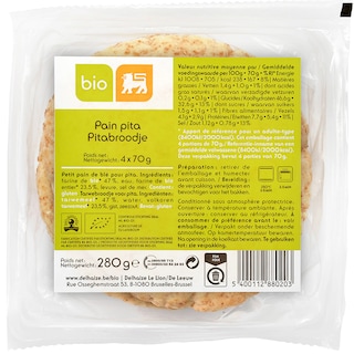 Delhaize Bio | Paine bio pita 280g