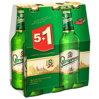 Staropramen | Bere blonda  5+1x0.33L
