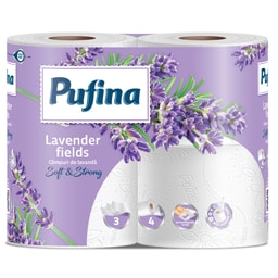 Hartie igienica Campuri de lavanda, 3 straturi, 4 role