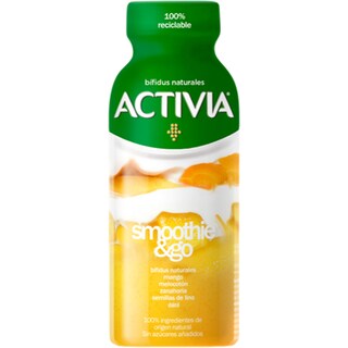 Activia | Smoothie & Go cu mango, piersica, morcov, curmale si seminte de in 250g