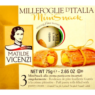 Matilde Vicenzi | Millefoglie D'Italia | Mini-rulouri din foietaj crocant umplut cu crema de patiserie 75g