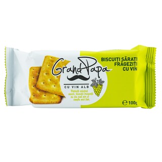 Grand Papa | Biscuiti sarati cu vin alb 100g