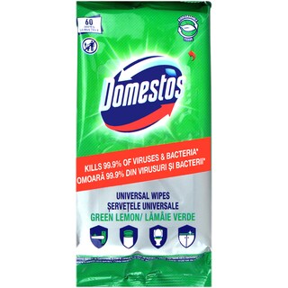 Domestos | Servetele umede universale Lamaie Verde, 60 bucati