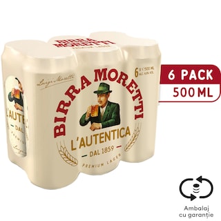 Birra Moretti | Bere blonda 6x0.5L