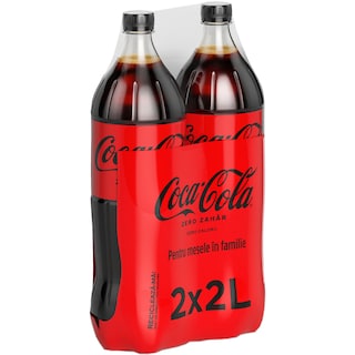 Coca-Cola Zero Zahar | Bautura racoritoare carbogazoasa cu indulcitori 2X2l