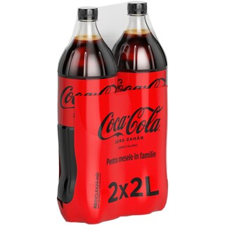 Coca-Cola Zero Zahar | Bautura racoritoare carbogazoasa cu indulcitori 2X2l