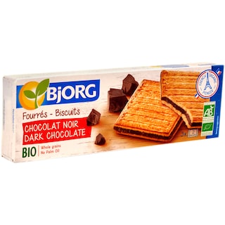 Bjorg | Biscuiti bio umpluti cu ciocolata neagra 150g