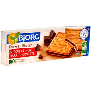 Bjorg | Biscuiti bio umpluti cu ciocolata neagra 150g