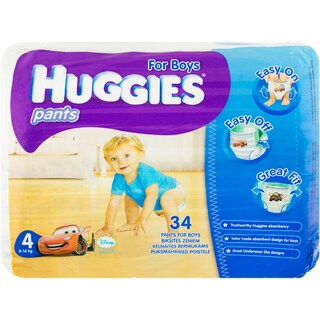 Huggies | Pants Jumbo | Scutece pentru baiat numarul4 9-14 kilograme 34 bucati