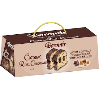 Boromir | Cozonac Royal Chocolate cu crema de ciocolata si alune 550g