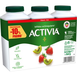 Activia | Iaurt de baut cu kiwi si capsuni 3x320g