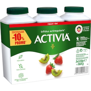 Activia | Iaurt de baut cu kiwi si capsuni 3x320g