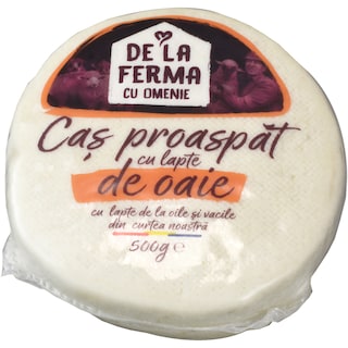 De la ferma cu omenie | Cas proaspat cu lapte de oaie si de vaca 500g