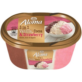 Aloma | Inghetata 3in1 Vanilie, Cacao, Capsuni 505g