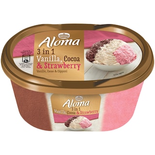 Aloma | Inghetata 3in1 Vanilie, Cacao, Capsuni 505g