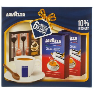Lavazza | Pachet promotional cu doua pachete de cafea Crema e Gusto si lingurite din ciocolata gratis 2x250g