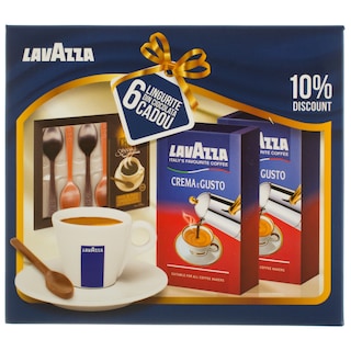 Lavazza | Pachet promotional cu doua pachete de cafea Crema e Gusto si lingurite din ciocolata gratis 2x250g