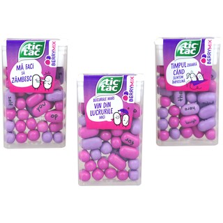 Tic tac | Drajeuri cu zmeura si afine 18g