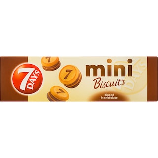 7Days | Biscuiti mini cu umplutura de cacao si glazura de ciocolata cu lapte 100g