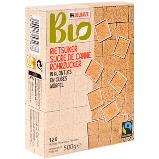 Delhaize Bio | Zahar cuburi din trestie de zahar 500g