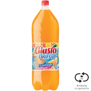 Giusto | Bautura racoritoare carbogazoasa cu suc de portocale 2.5L