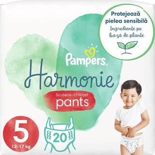 Pampers | Harmonie | Scutece-chilotel Marimea 5, 12-17 kg, 20 bucati