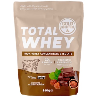 Gold Nutrition | Pudra proteica cu aroma de ciocolata si alune 260g