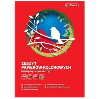 Herlitz | Hartie glasata A4, 80 g/mp, diverse culori, set 10