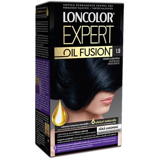 Loncolor | Expert Oil Fusion | Vopsea de par permanenta fara amoniac 1.9 Negru albastrui