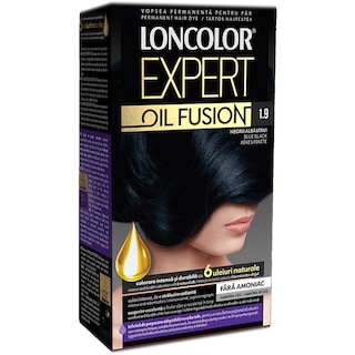 Loncolor | Expert Oil Fusion | Vopsea de par permanenta fara amoniac 1.9 Negru albastrui