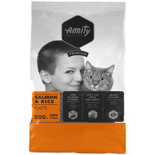 Amity | Hrana uscata pentru pisici, Adult, somon si orez 500g