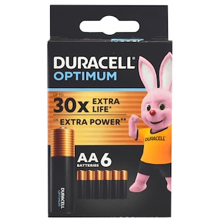 Duracell | Baterii Optimum, AA, 6 bucati