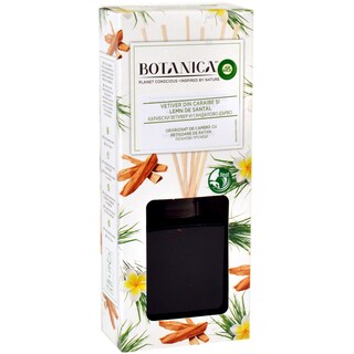 Botanica | Odorizant de camera cu betisoare de ratan cu parfum de Vetiver din Caraibe si lemn de Santal 80ml