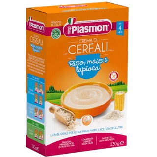 Plasmon | Crema de cereale fara gluten cu orez, porumb si tapioca, +4 luni, 230g