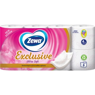 Zewa | Exclusive | Hartie igienica Exclusive Ultra Soft, 4 straturi, 8 role