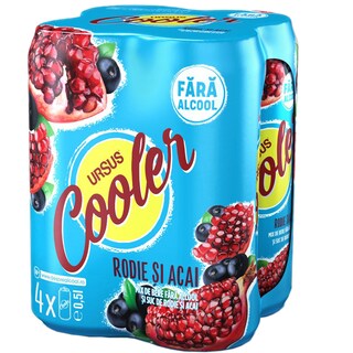 Ursus Cooler | Bere cu aroma de acai si rodie 4x0.5L