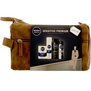 Nivea Men | Pachet Sensitive Premium After Shave 100ml + gel de ras 200ml +sampon 250ml