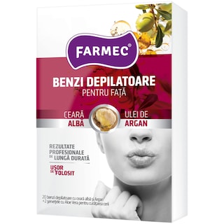 Farmec | Benzi depilatoare pentru fata cu  argan