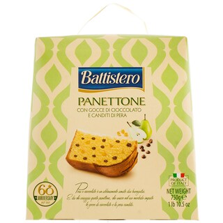 Battistero | Panettone cu fulgi de ciocolata si pere caramelizate , reteta cu unt 750g
