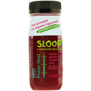 Sloop | Vegi Power Shot Curaj sfecla rosie, ghimbir, cayenne si lime 125ml