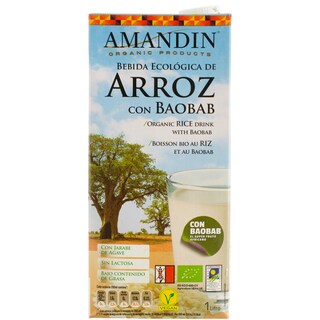 Amandin | Bautura vegetala eco din orez cu baobab 1l