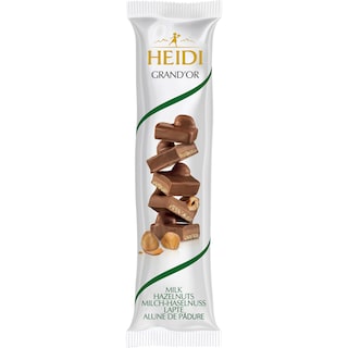 Heidi | Grand'Or | Baton de ciocolata glazurat cu ciocolata lapte cu alune caramelizate 42g