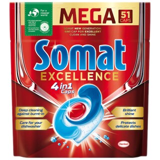 Somat | Detergent masina spalat vase Excellence, 51 capsule