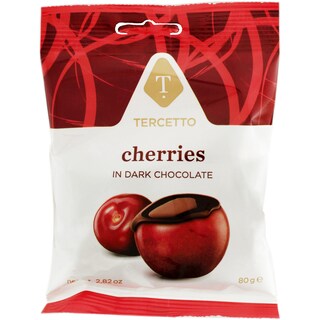 Tercetto | Cirese in ciocolata neagra fara gluten 80g